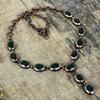 Faceted chrome diopside necklace electroformed copper adjustable chain necklace copper jewelry gift for wife handmade real gemstone necklace