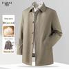 FAPAI Men's Detachable Goose Down Mid-length Trench Coat