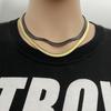 Trendy Men'S Necklace Jewelry, Titanium Steel Flat Cartilage Necklace, Gold-Plated Stainless Steel Chain