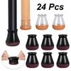 8/24 Pcs Chair Leg Floor Protectors for Hardwood Floors, Silicone Chair Caps Covers Furniture Pads Sliders Wrapped Felt Bottom