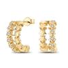 Women's 925 Silver Classic Gold Pearl Inlaid Earrings Elegant Suitable For Engagement Wedding Party Exquisite Jewelry