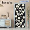 2pcs Dark Style Skull Wall Stickers Gothic Horror Theme Bedroom Living Room Decoration Stickers Halloween Party Decoration Self