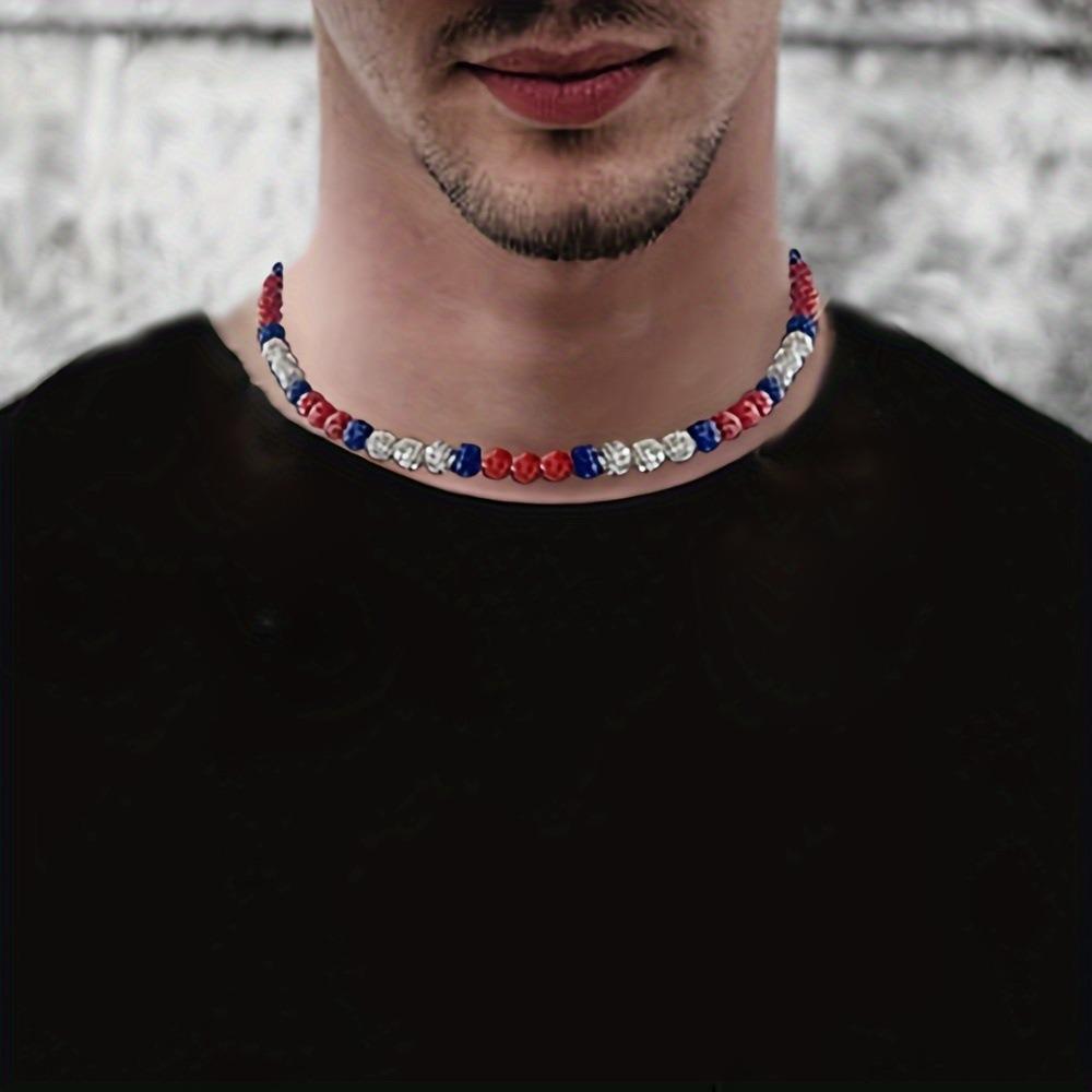 Fashionable Jewelry Colorful Diamond Ball Necklace Unique Hip-hop Star Accessories  Men