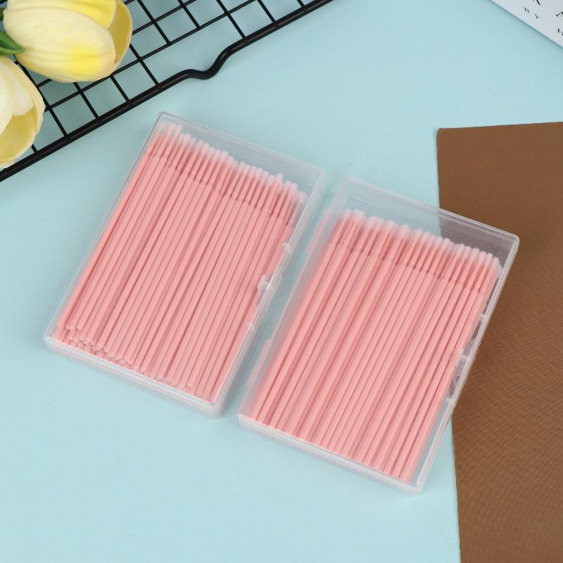 200Pcs Eyelash Cleaning Brush Lash Extension Micro Cotton Swab Eyelashes Microbrush Beauty Makeup Clean Remover Tools