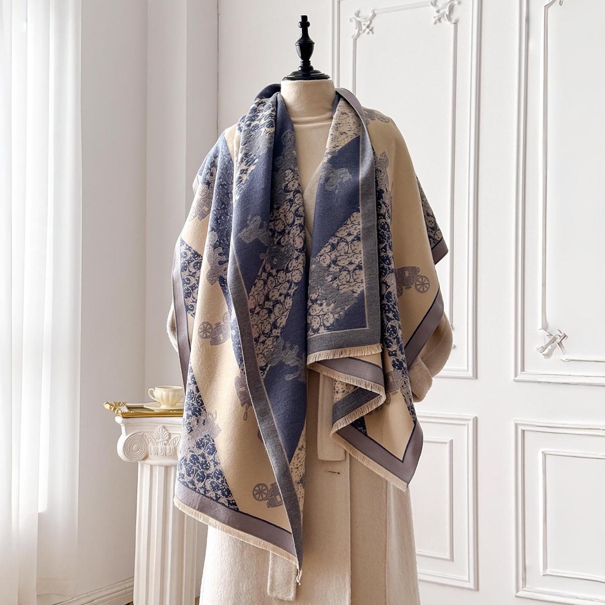 

Luxury Winter Warm Cashmere Scarf for Women Jacquard Pashmina Shawl Wrap Neckerchief Coldproof Female Bufanda Echarpe
