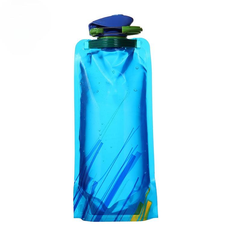 Outdoor Cycling Sports Water Bottle, 700ml Mountaineering Portable Water Cup, PE Plastic Folding Water Bag, Gift Promotion