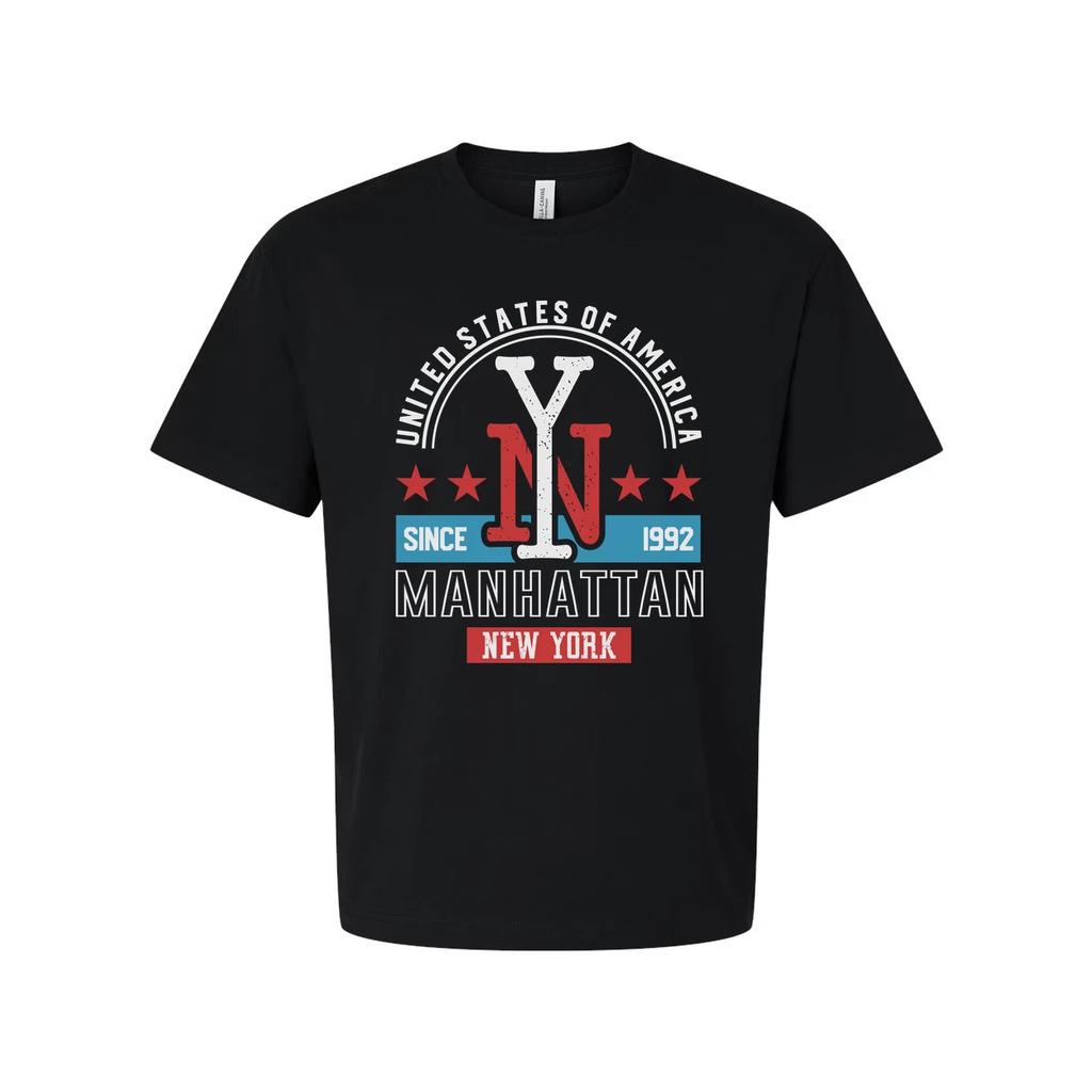 New York Manhattan Graphic Tee Unisex T Shirt With City Emblem Since 1992 USA