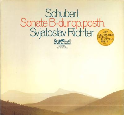 LP Record SVJATOSLAV RICHTER  Sonate Fur Klavier Nr21 Bdur Op P 62961 MELODIAEURODIS 1976 Germany Classical Used