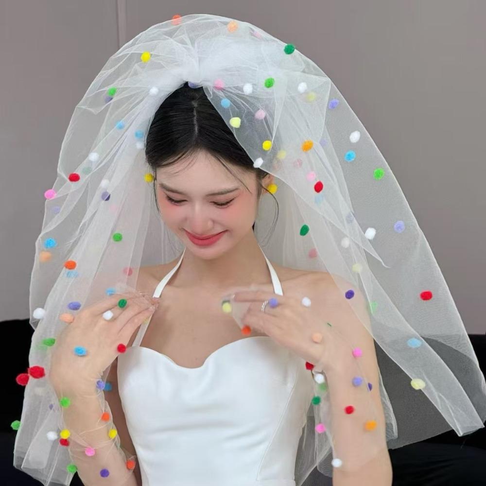 

Сладкая кружевная свадебная фата Свадебные фаты Стильная невеста Головная вуаль Аксессуары для невесты белый