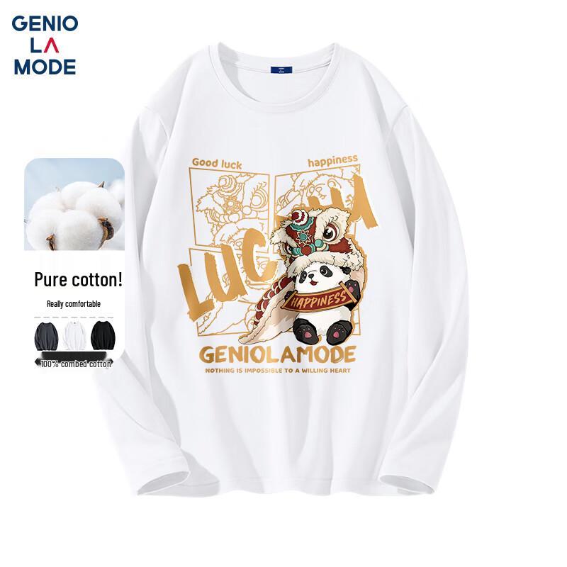 Men s Chinese Style Panda Print Long-Sleeve T-Shirt L