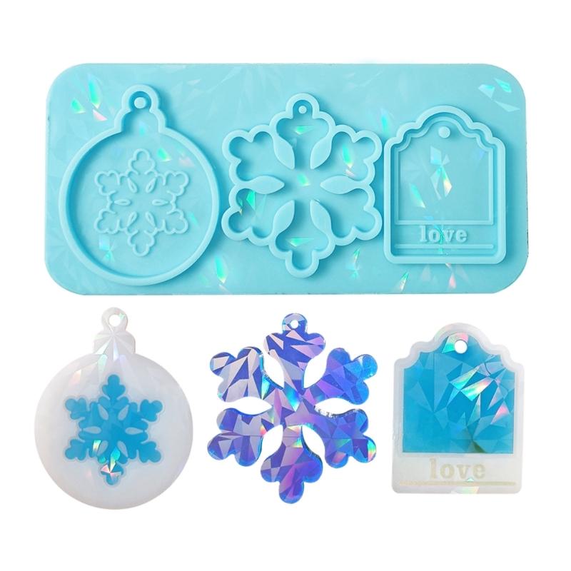 Shiny Light and Shadow Ornaments Silicone Epoxy Keychain Mold DIY Earrings Pendant Jewelry for Valentine Gift Crafts