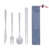 Boundless Voyage Titanium Camping Cutlery Set Solo Camping Set with Storage Bag (Ti1056T) - Chopsticks, Spoon, Fork, Knife, Lightweight, Durable,