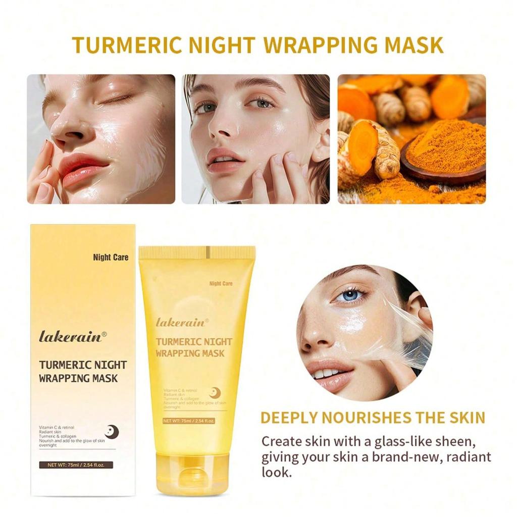 1pc Turmeric Peel-Off Pore Refining Face Mask | Blackhead Removal, Exfoliation, Deep Cleansing - Ant