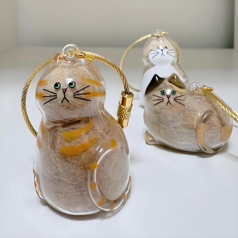 Cat Keychain Pendant Backpack Cat Hair Storage Box Hanging Cat Bag Hanging Pet Hair Grooming Souvenirs