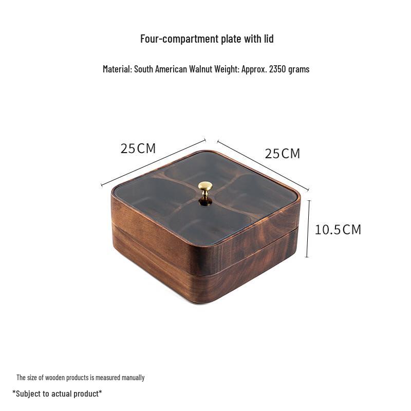 Black Walnut Multi-layer Snack & Nut Storage Box