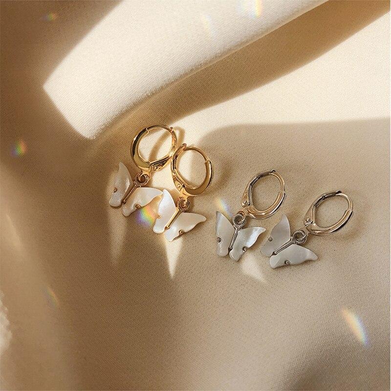 

Серьги-кольца в виде бабочки из стерлингового серебра 925 пробы для женщин, золотистого цвета, корейские женские серьги в стиле Богемия S -E1352