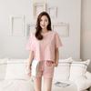 Gilrs Summer Two Pieces Short Pajamas Thin Sweet Cute Loose Short Sleeve Homewear With Letter Sports Casual O-neck Home Clothing