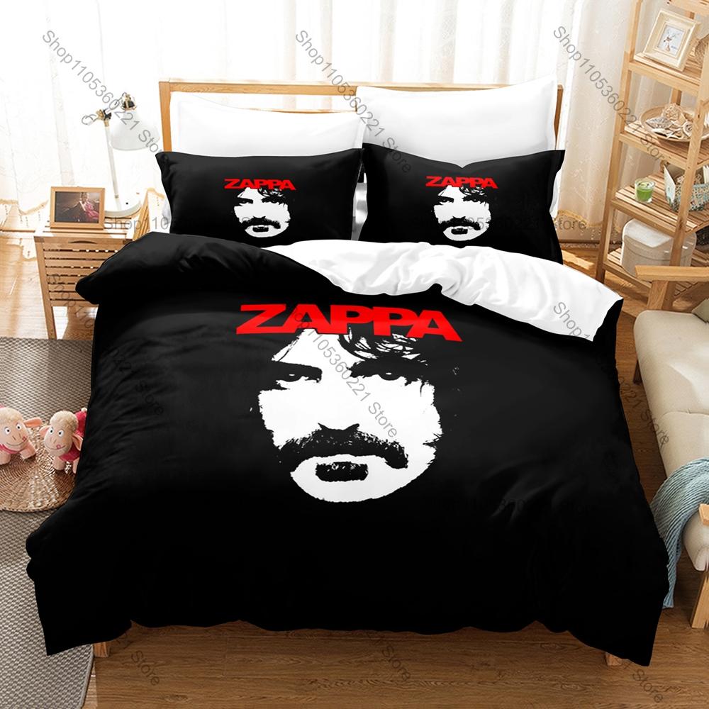 Leggenda del Rock Sperimentale Frank Zappa Stampa Integrale Set Biancheria da Letto 3 Pezzi Copripiumino + 2 Federe Teen Stanza del Dormitorio Decorazione per la Casa