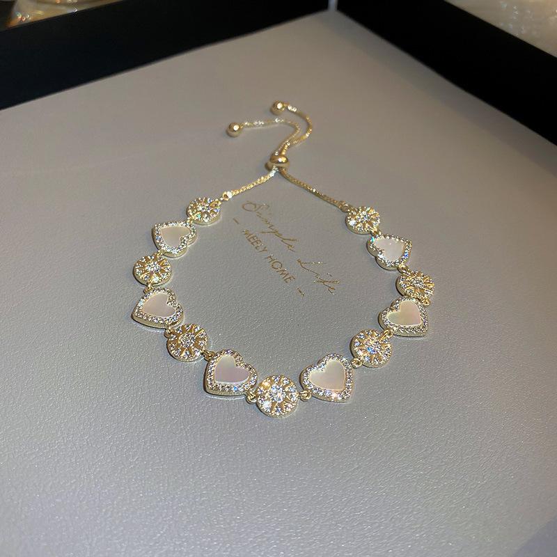 High-End Geometric Crystal Adjustable Bracelet with Luxury Drawstring Design - New Influencer Jewelry