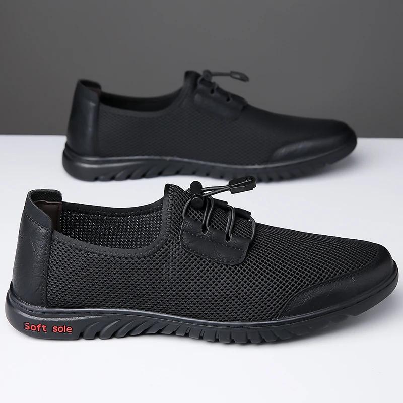 Fashion Breathable Men's Mesh Sneakers Lightweight Running Shoes Non-Slip Rubber Sole Summer Shoes Comfortable Walking Footwear Trainers