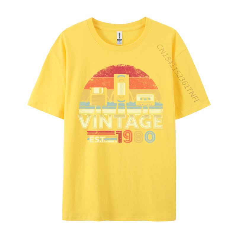 1980 Shirt Vintage 40th Birthday Funny Music Tech Europe Autumn Tops & Tees Normal T-Shirt Cute Birthday T Shirts Top Quality