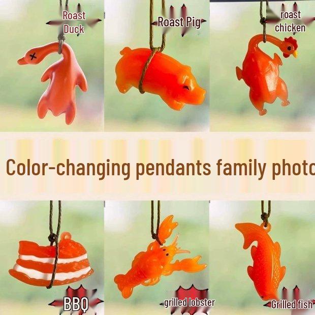 

Набор из 5 подвесок, меняющих цвет: жареная утка, курица, рыба, свиная грудинка и поросенок – издание для новичков