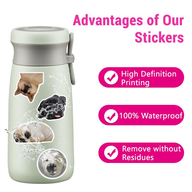 50PCS Cute Dog Stickers Funny Humorous Dog Stickers Waterproof Vinyl Decals for Laptop Water Bottle Phone Luggage Snowboard
