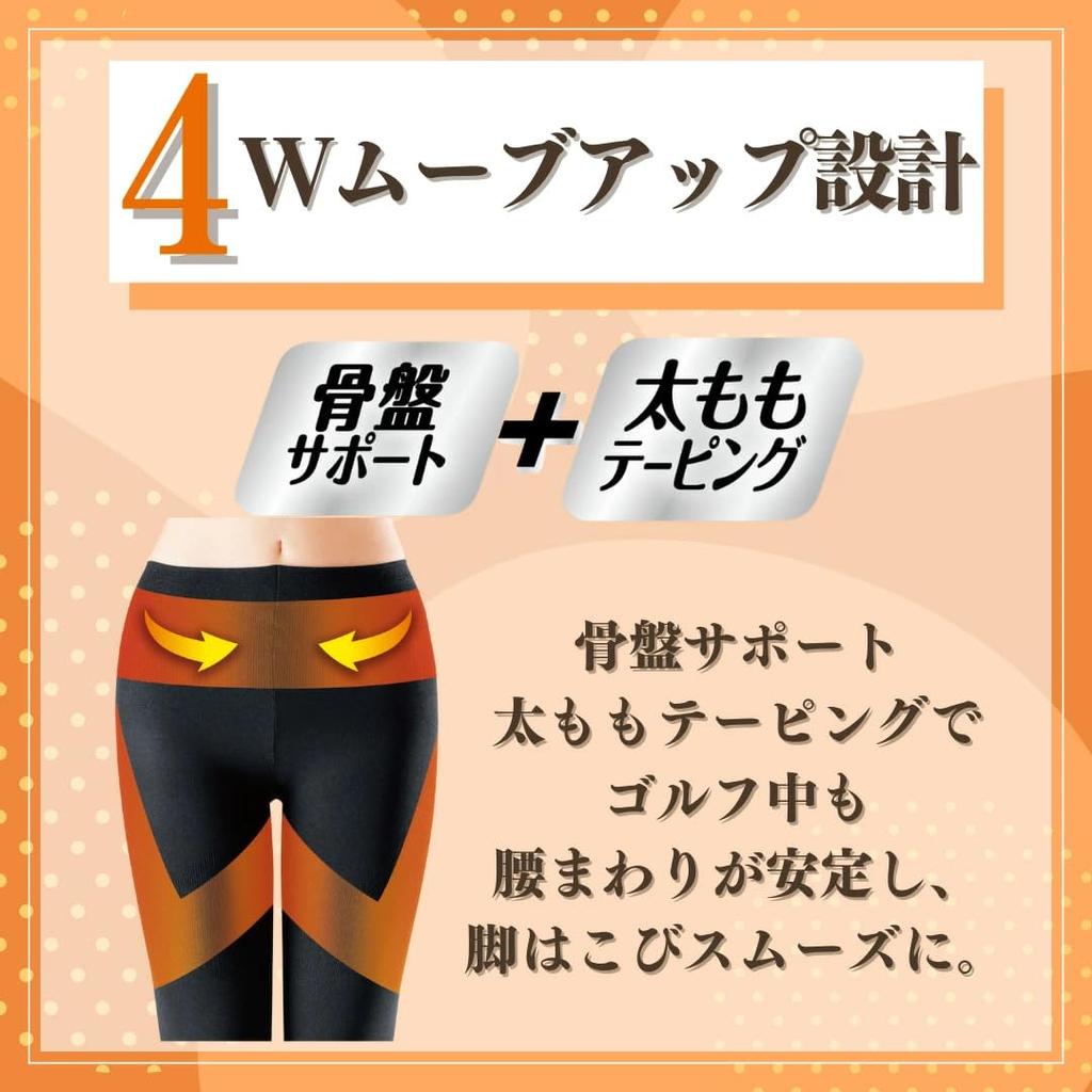 Walk Slimming Legs Buttocks Leggings Black SWG001 Total Reduction In Lower Body Pip for GOLF SLIM WALK GOLF [Slim Golf] & S~M -6.9cm