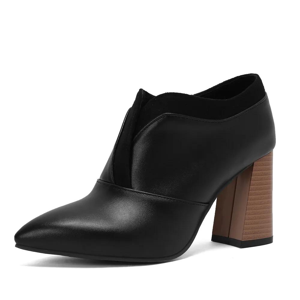 Spring Autumn Women Pump High Heel Unisex Oxford Vintage Fetish Pointed Toe Slip-on Pumps Party Shoes Plus Size 32-46