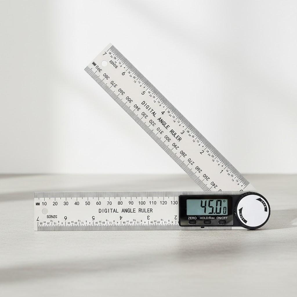 

Digital Angle Measuring Ruler 200mm 360 Degree Protractor Dual Function Tool for Angle Length Measurement Precision Gauge белый