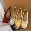 French bow shallow mouth Mary Jane women's shoes 2025 new Xiaoxiangfeng flat ballet shoes