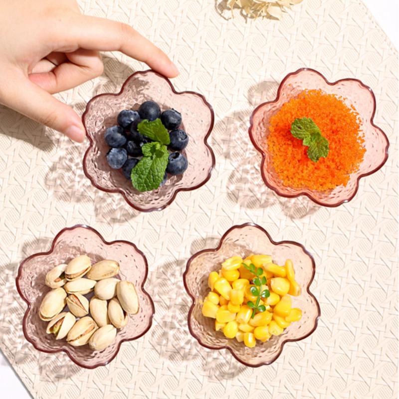 Hammer Pattern Cherry Blossom Sauce Dishes Small Plastics Seasoning Dish Sauce Bowl Ice Cream Small Dinner Plates