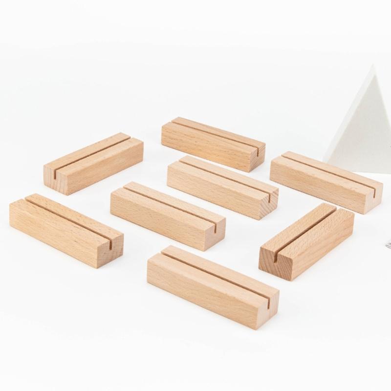 10 PCS Wood Place Card Holders Wood Sign Holders Table Number Holder Stands Name Card Holders for Wedding Table Setting