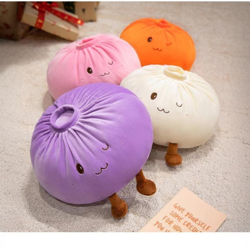 Super Soft Plush Material Steamed Bun Plush Pillow Pp Cotton Filled Fluffy Comfortable Dumpling Plush Toy Stress Relief