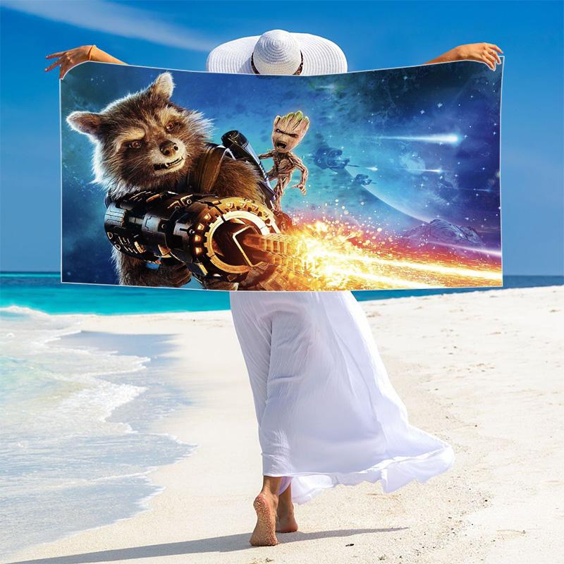 Groot Print Beach Towel, Large Soft Quick Dry Towel for Beach Camping Swimming