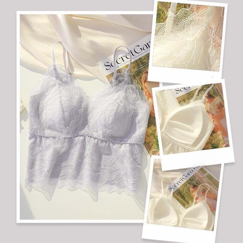 Dámské krajkové podprsenky Top Pohodlné Bralette Jednobarevné Sexy Spodní Prádlo Vesta Dámské Bezdrátové spodní prádlo Duté Bezešvé Podprsenka