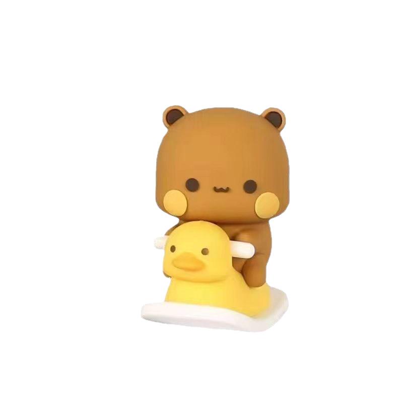 

Panda Yier & Bu Bu Cute Desktop Figurines - Cartoon Anime Ornaments & Trendy Collectible Toys Bubu [Brown]