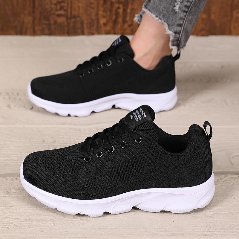 

Women s Casual Sneakers Summer Mesh Breathable Running Shoes Comfortable Fashionable Versatile Luxurious Tennis Vulcanized Shoes 36 черный белый