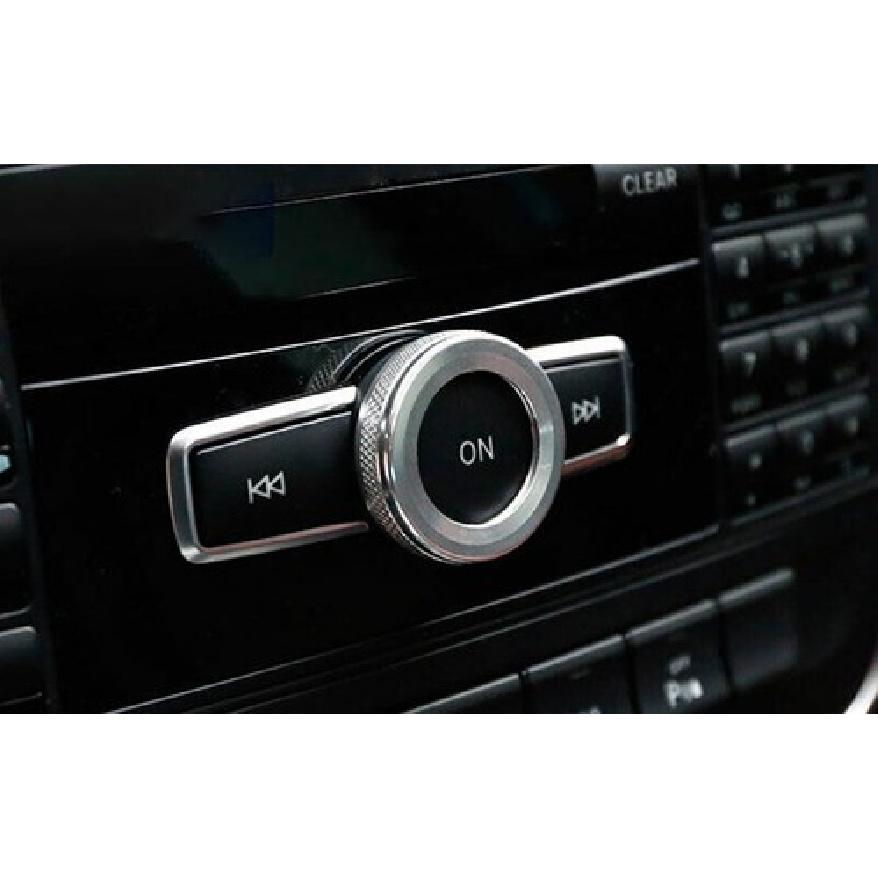Button Cover 07-14 Inner Console Volume Switch Silver Aluminum For Benz C-Class