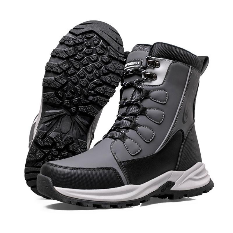 Cozy Warm Fluffy Couple Cotton Boots Fashion Lace-up Design Thick Bottom Snow Boot Winter New Casual Large Size Botines De Mujer