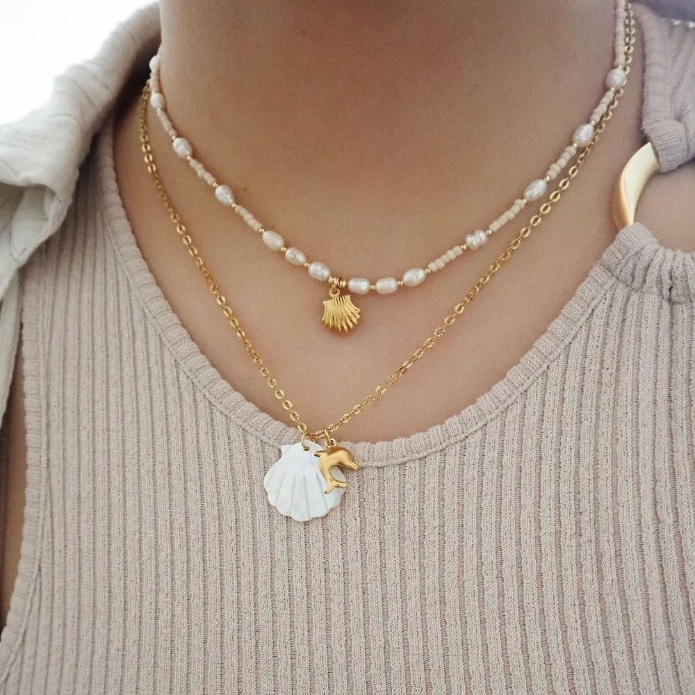 Fashion Shell Necklace Boho Style Sea Turtle Beach Choker Starfish Pendant Necklace Vacation