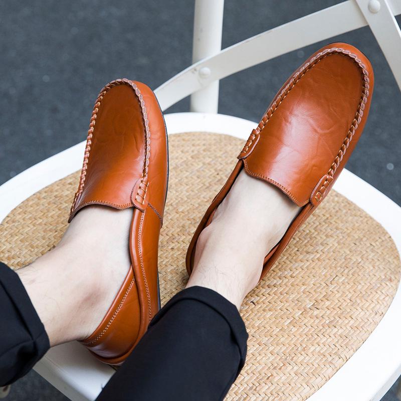 Men Loafers Comfortable Flat Shoes Slip On Leather Driving Shoes Spring Summer Casual Shoes