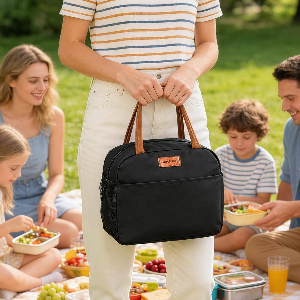 Food Handbags Portable Thermal Lunch Bag  Waterproof Leakproof insulated Lunch Bag For Student Bento Lunch Handbag Insulation