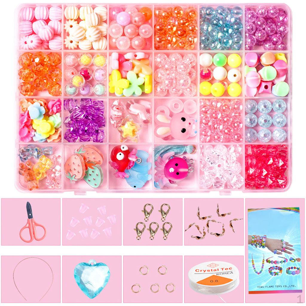 Bead Kids Set for Jewelery Making - Craft Beads Kits Little Girls DIY Necklaces Bracelet A rabbit