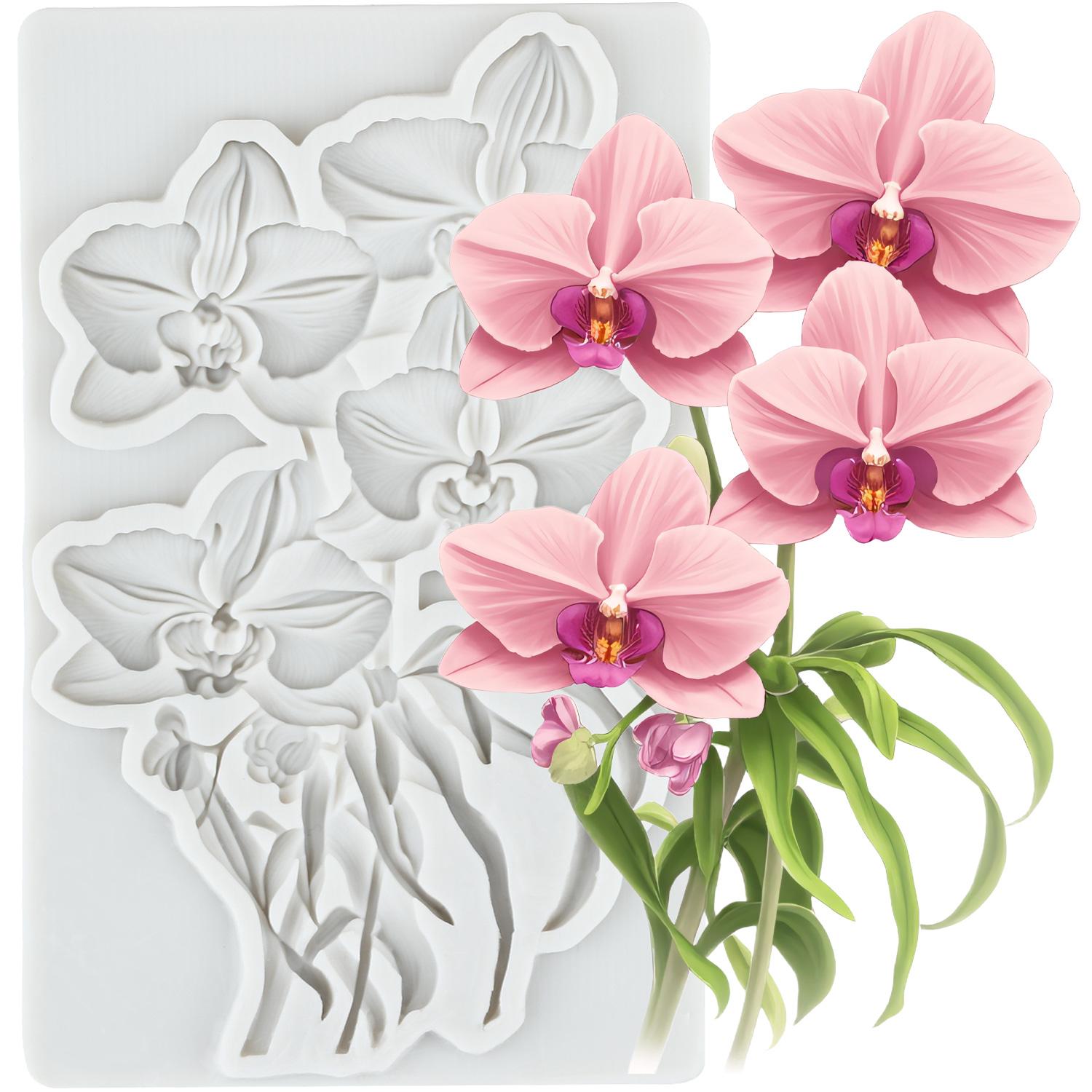 

Силиконовая форма для цветка орхидеи, формы для мастики в виде цветка, инструменты для украшения торта, топпер для кекса, форма для конфет из смолы, полимерной глины, шоколада, гампасты серый