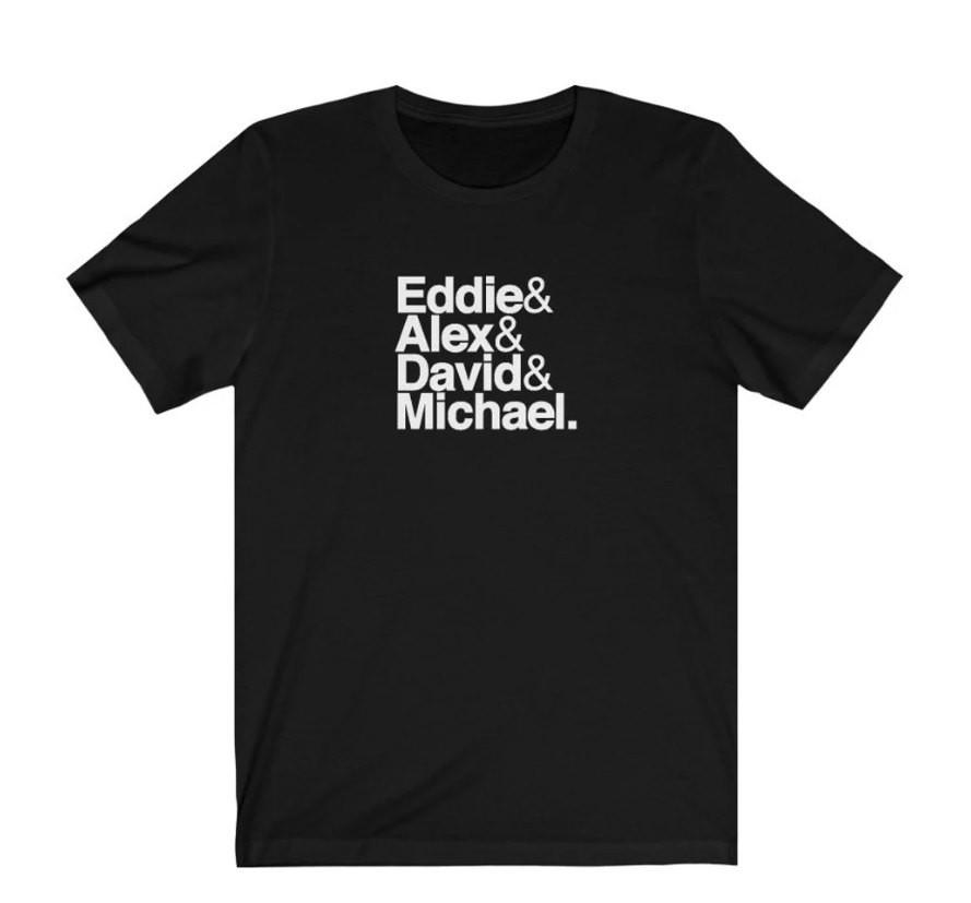 

Eddie Van Halen, Alex Van Halen, David Lee Roth, Michael Ant rock vintage shirt 2XL