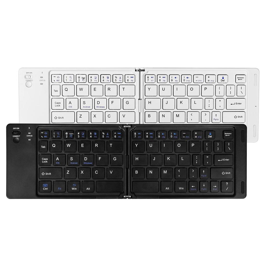 Two-Fold Mini Bluetooth Keyboard: Portable, Universal, Three-System Compatible, with Charging Light and Sound for Office Use