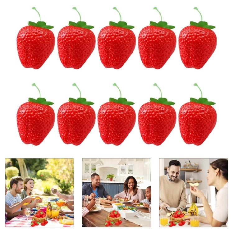 10Pcs Artificial Strawberry Models Realistic Simulation Fruit Decoration for Home Wedding Decoration Shop Window Display