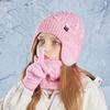 Winter Children's Hat Neck Scarf Gloves Set for Boys and Girls