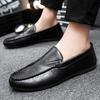 Fashion Plain Round Toe Men's Leather Shoes Slip-on Sale Social Legitimate Adults In Promotion Footwear Offer Designer Male Casual Shoe